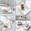 Set of 8 Pieces 8 Inch Rectangular Porcelain Platters Dessert, Appetizer, Salad Plates