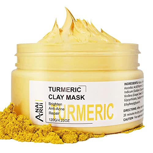 Turmeric Vitamin C Face Mask, Clay Facial Mask with Vitamin C E