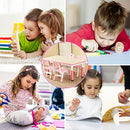 Big Kids Study Table and Chair Set, Height Adjustable Children Desk and 4 Chairs Set