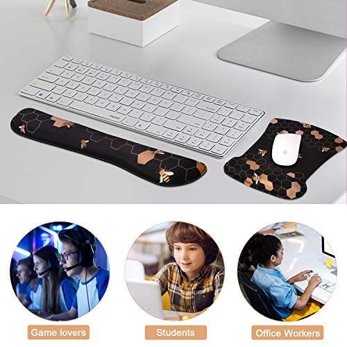 Keyboard Wrist Rest and Mouse Wrist Rest Pad, Made of Memory Foam,Ergonomic Support