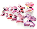 Mixed of 12PCS 3D Pink Butterfly Wall Stickers Decor Art Decorations