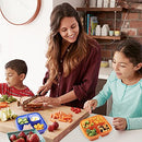 Bento Snack Boxes - Reusable 4-Compartment Food Containers for School