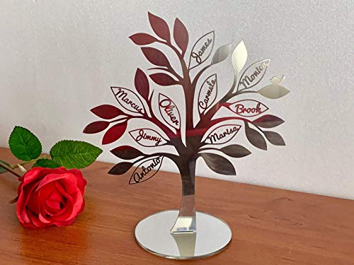 Personalized Freestanding Family Tree of Life, Custom Laser Cut Family Names, 3D trees