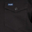 Men's Authentic Cowboy Cut Work Western Long-Sleeve ,Black,Large