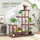 Wood Plant Stand High Low Shelves Flower Rack Display for Indoor Outdoor Garden