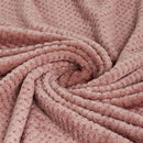 Waffle Textured Extra Large Fleece Blanket, Super Soft and Warm Throw Blanket for Couch
