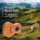 Concert Ukulele Bundle, Deluxe Series 24 Inch Mahogany Ukulele with Aquila Nylgut Strings