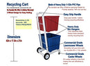 Recycling Cart – 4 Wheels – 1-1/2” PVC – Heavy Duty – Easy Assembly