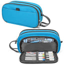 Large Capacity Pencil Case, 4 Compartments Portable Canvas Pencil Bag Pen Case Bag