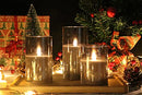 Gray Glass Battery Operated Flameless Led Candles with 10-Key Remote and Timer, Real Wax