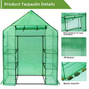 Small Walk in Greenhouse for Outdoors with PE Cover and Roll Up Door