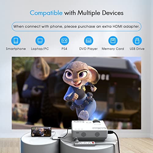 Mini Projector 2022 Upgraded Portable Video-Projector,55000 Hours