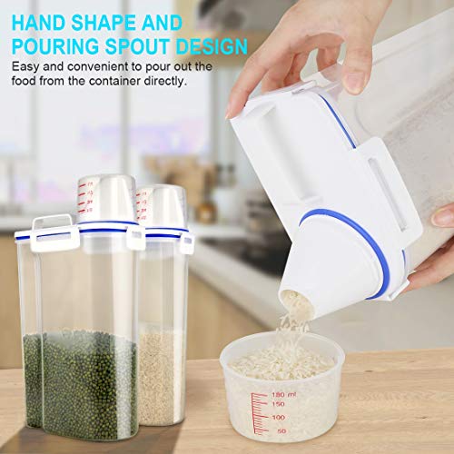 Rice Airtight Dry Food Storage Containers, BPA Free Plastic Sealed Holder Bin Dispenser