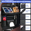 Car Back Seat Organizer PU Leather with Foldable Table Tray Car Organizer