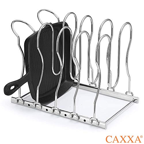 Heavy Duty Pan Rack, Pot Lid Rack, Kitchen Cabinet Pantry Cookware Organizer Rack