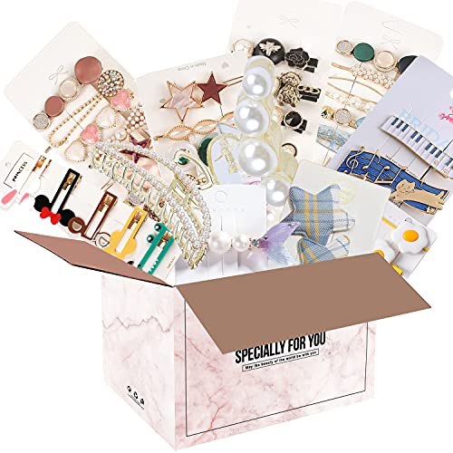 All in One Hair Accessories Barrettes Bundle , Hair Clips Mystery Box For Women