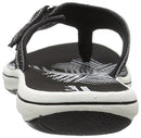 Clarks Women's Breeze Sea Flip-Flop, Black Synthetic, 9