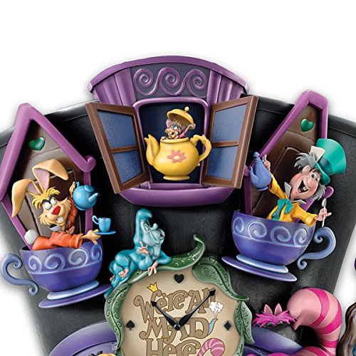 Disney Alice in Wonderland Mad Hatter Light Up  Cuckoo Clock