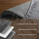Grey Rugs for Bedroom, Fluffy Shag Fuzzy Soft Carpet, 4 x 5.3 Feet