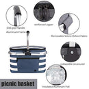 Insulated Picnic Baskets Shoping Basket Cooler Bag Collapsible Portable Picnic Basket