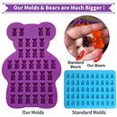 Unique Extra Large Gummy Bear Mold - 2 Big Molds + 2 Bonus Droppers - Silicone