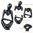Lzttyee The Thinker Statue Set Mini Abstract Resin Thinker Statue for Modern Home Office Decor 3Pcs (Black)