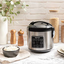 Digital Cool-Touch Rice Grain Cooker and Food Steamer, Stainless, Silver