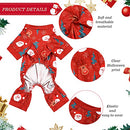 Christmas Dog Pajamas 3 Pieces Pet Clothes Costume Xmas Apparel Jumpsuit Puppy Christmas Pajamas for Pet Holiday Decorations (Classic Pattern,L)