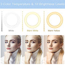 AGPTEK 10” Selfie Ring Light with 54”Tripod Stand & 2 Phone Holders,