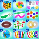 (50 Pcs) Fidget Toys, Pop It Its Party Favors, Fidgets Toy Pack Poppers Popit Popitsfidgets Popping Set, Autism Sensory Travel Toy Autistic Toddlers Kids Gift Girls Treasure Box Mini Poppet Figit ADHD