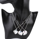 Top Plaza Silver Tone Alloy Rhinestone Best Friends Forever and Ever BFF Necklace Engraved Puzzle Friendship Pendant Necklaces Set(Set of 3)