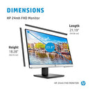 HP 24mh FHD Monitor - Computer Monitor with 23.8-Inch IPS Display (1080p) - Built-In Speakers and VESA Mounting