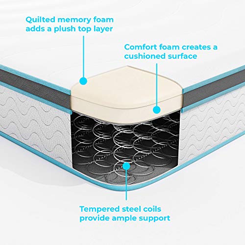 8 Inch Memory Foam and Innerspring Hybrid Medium-Firm Mattress-Twin Mattress
