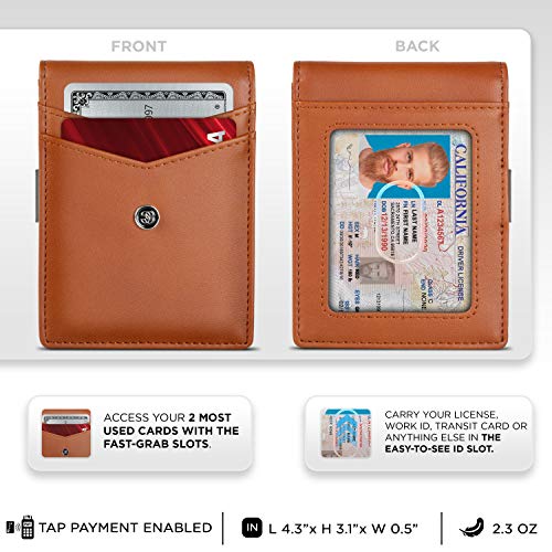 SUAVELL Leather Slim Wallets for Men. Wallet Card Holder with Money Clip.