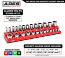 26-Piece 3/8-Inch SAE Magnetic Socket Organizer - Holds 13 Standard Size