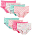 Girls' Underwear, Pack of 8, Pink/Mint Green, Floral, 6-7