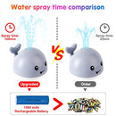 Rechargeable Bath Toys with Double Layer Waterproof, Light Up Whale Spray