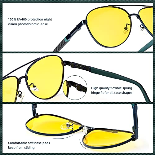 Night Vision Glasses for Men, Anti Glare Polarized Photochromic