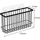 Wall Door Adhesive Kitchen Wrap Organizer Rack, No Drilling, Black