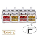Aogist Kitchen Spice Pots, 4 Piece Clear Seasoning Box