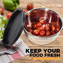 Premium Mixing Bowls With Lids, Inner Measurement Marks and Thicker Stainless Steel