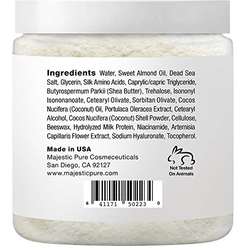 Majestic Pure Coconut Milk Body Scrub, Anti Cellulite & Exfoliator, Natural Skin Care