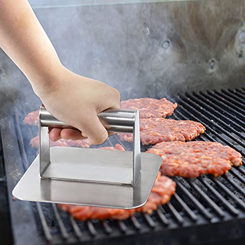 Stainless Steel Hamburger Press, Grill Press. Suitable for Grills, bakeware and Pans