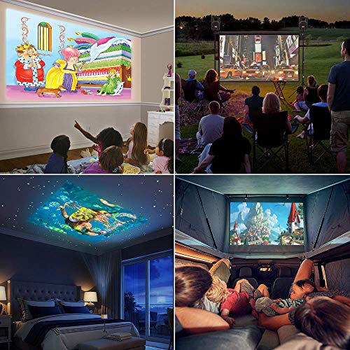Mini Projector, PVO Portable Projector for Cartoon, Kids Gift, Outdoor Movie Projector