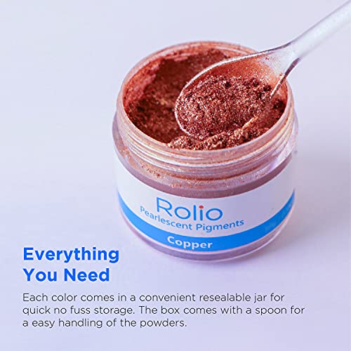 Rolio Mica Powder - 24 Pearlescent Color Pigments for Paint, Dye, Nail Polish