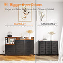 Dresser with 2 Outlets and USB Charging, TV Stand 52''W Larger Dresser for Bedroom ]