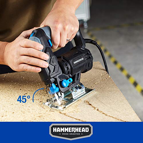 4.8-Amp 3/4 Inch Jig Saw with 2pcs Wood Cutting Blades, Variable Speed and Orbital