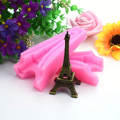 1Pair 3D Eiffel Tower Silicone Fondant Molds for Sugarcraft, Decor Desserts