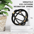 Black & Gold Iron Sphere - 7 inches Modern Home Decor Accents - Tabletop Decorations