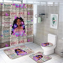 Black Girl You are Beautiful Shower Curtains Bathroom Sets with Non-Slip Rugs,